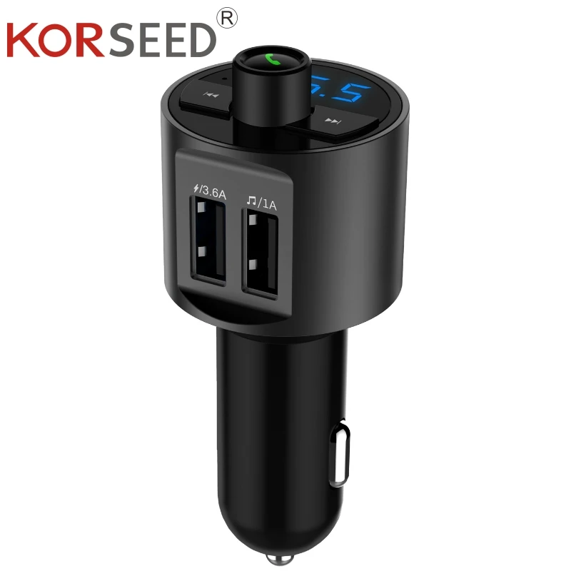 

KORSEED 3.6A Quick Charger Bluetooth Car Kit FM Transmitter modulator USB Audio Mp3 radio Player Wireless Handsfree in for Phone