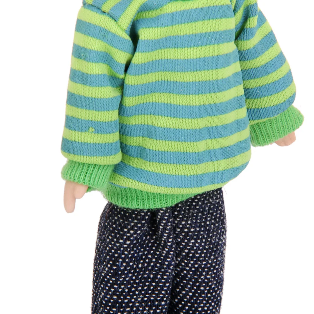 1/12 Scale DollHouse Miniature Figures Porcelain Dolls Brown Hair Little Boy
