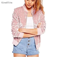 2017 Giraffita font b Women b font Gold Velvet font b Jacket b font Long Sleeve