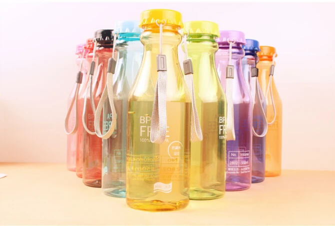 

1PC 550ml unbreakable water bottle sealed transparent plastic portable sport bottle handy water bottle KB 1359