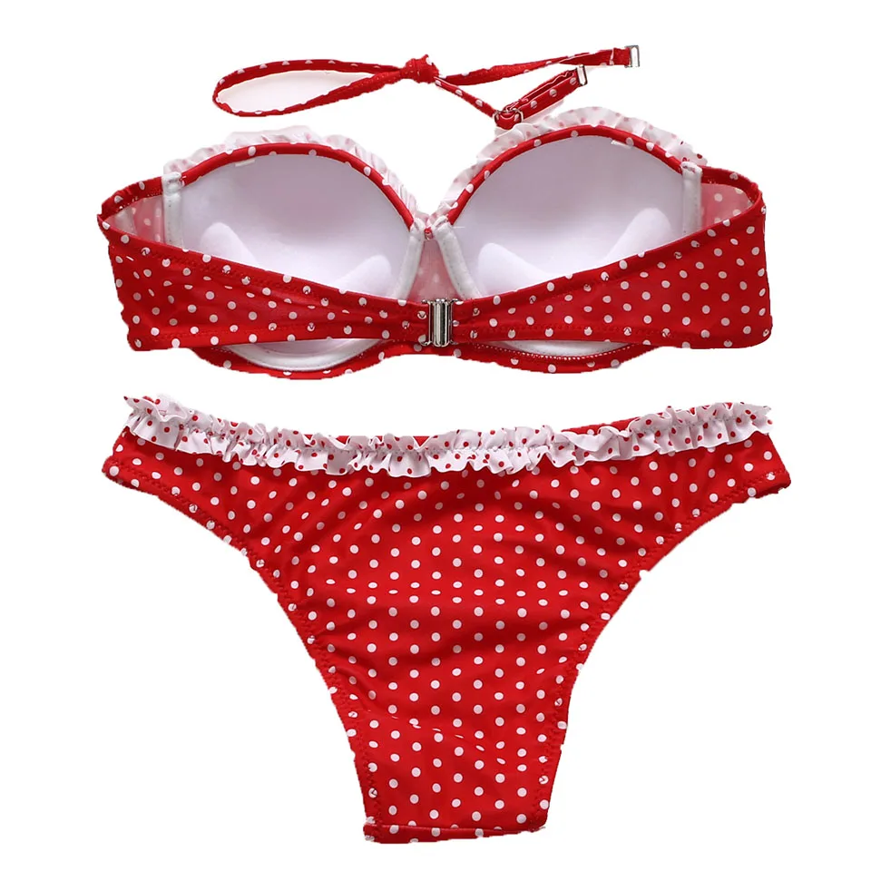 734 red bikini back