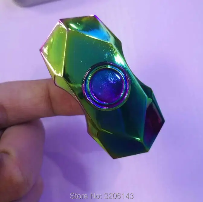 Ручной Спиннер красочный алмазный Fingertip гироскоп для СДВГ антистресс Tri-Spinner EDC игрушка Спиннер подарочная коробка