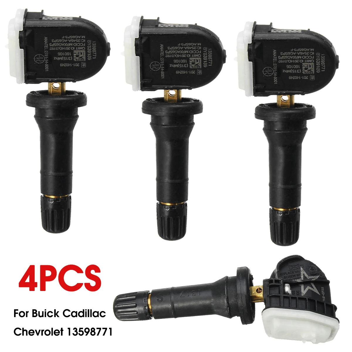 

4pcs Tire Pressure Monitor Sensor Equipment For Buick for Cadillac for Chevrolet 13598771 25920615 15922396