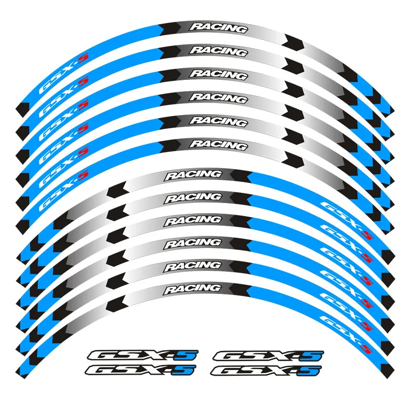 

For Suzuki GSX-S 1000 GSX-S1000F GSX-S750 Motorcycle Reflective sticker Rim stripes Decals 17inch Wheel Sticker Reflective Tape