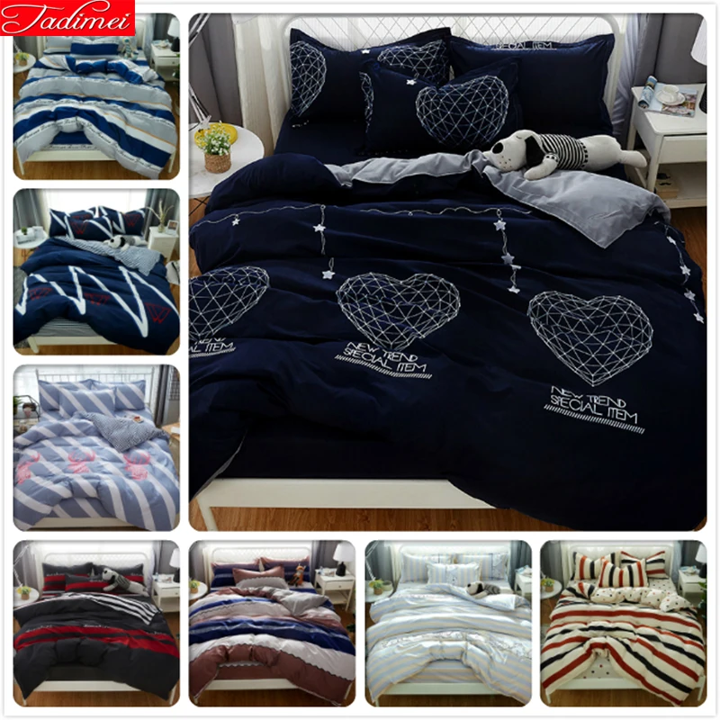 Lover Couple Duvet Cover 4pcs Bedding Set Adult Soft Bed ...