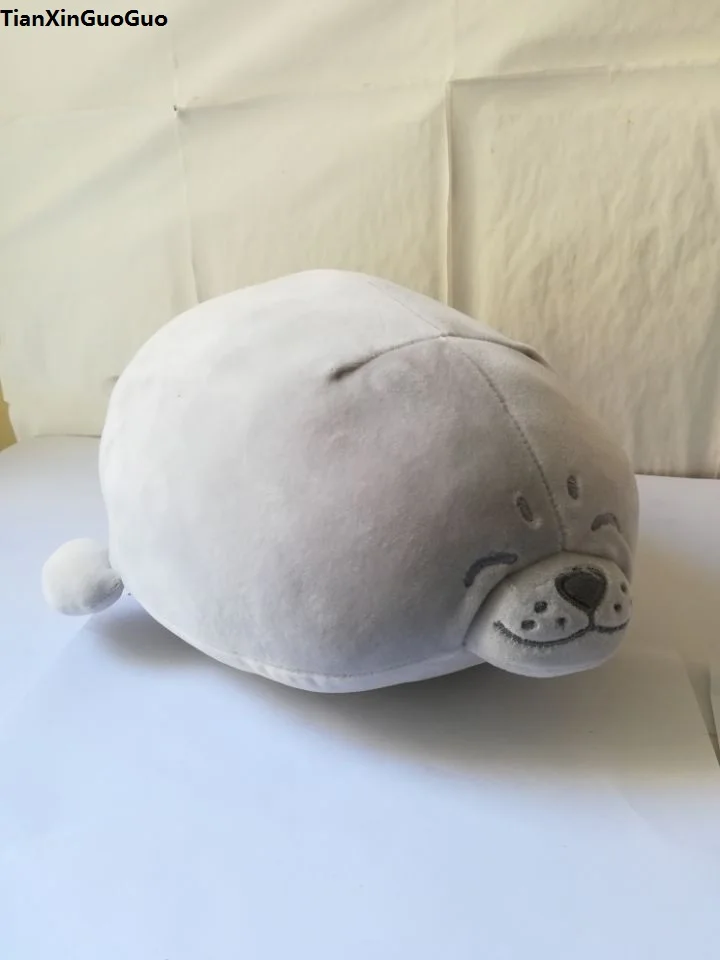 

new arrival gray cartoon sea lion about 45 cm plush toy down cotton very soft doll birthday gift w1477