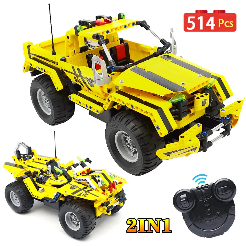2 4G Электрический пикап с дистанционным управлением Technic City в 1 трансформируемый