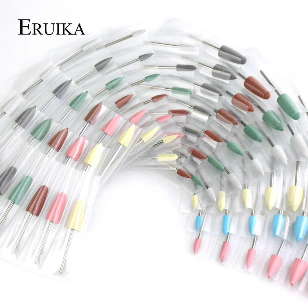 ERUIKA 6 шт./компл. резины и силикона с объемным Фрезер для ногтей, фрезер для маникюра битный Гибкая полировальная машина электрическая пилка для ногтей инструменты для ногтей