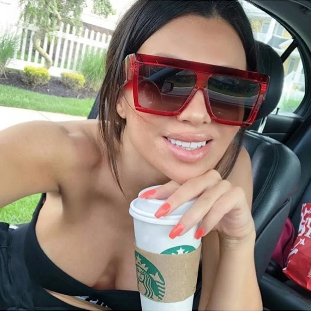 

ROYAL GIRL Square Sunglasses Women 2018 Brand Designer Oversize Black Red Sun Glass Female Gradient Lens Oculos UV400 SS396