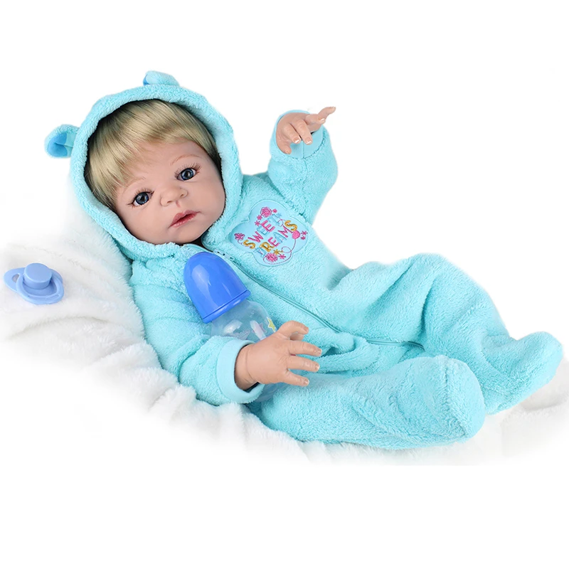 Npkdoll Poupee Bebe Garcon Yeux Bleus Blonds 55 Cm Corps Entier En Silicone Renaissance Tout Vinyle Jolis Jouets Pour Filles 22 Pouces Aliexpress