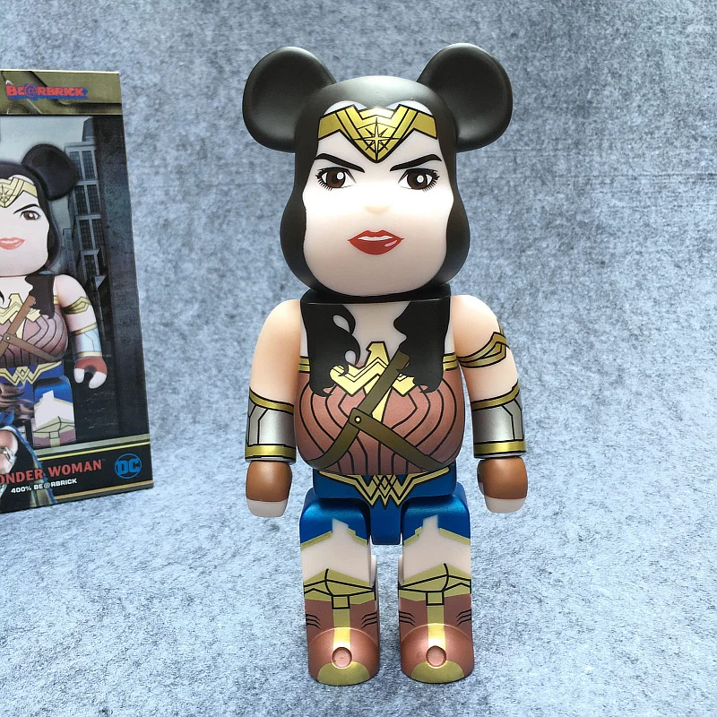 

400% 28CM Bearbrick BE@RBRIC Cos DC Wonder Woman Toy DIY Graffiti Vinyl Action Figure Gloomy Bear Collectible Model Toy H126