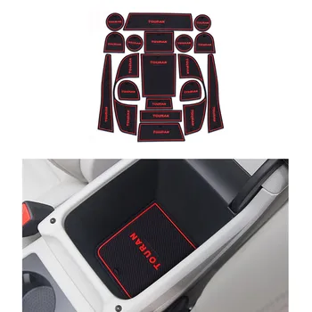 

For Volkswagen VW Touran 2008 - 2015 Anti Slip Car Door Slot Gate Groove Non-Slip Mat Interior Cup Cushion Car-Styling 18pcs