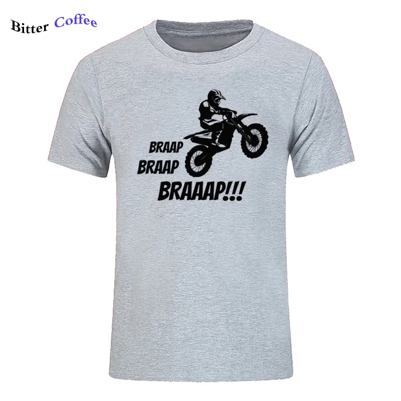 Летняя мужская футболка с принтом Braap Motocross повседневная дизайнерская Новое