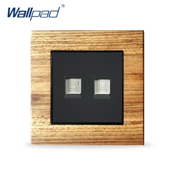 

Computer & Telephone Socket Ethernet RJ45 CAT6 Wallpad Luxury Wooden Panel Electric Wall DATA & TEL Socket