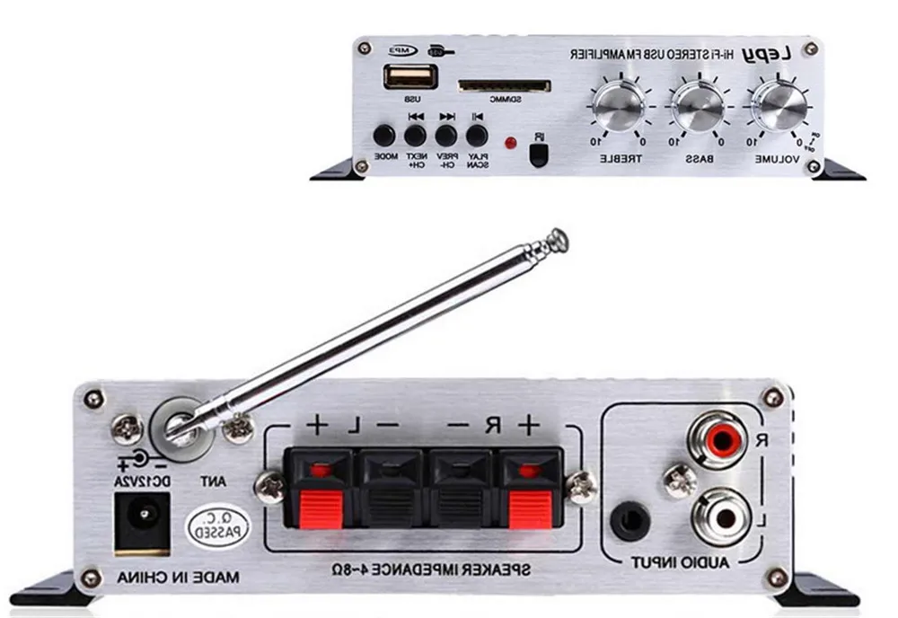 

2018 NEW HOT Digital Remote Control 20Hz-10KHz Mini Power Amplifier Aluminum Alloy for most car