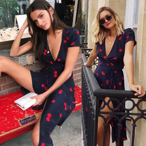 

Women Boho Long Maxi Dresses Summer Evening Party Dress Beach Sundress