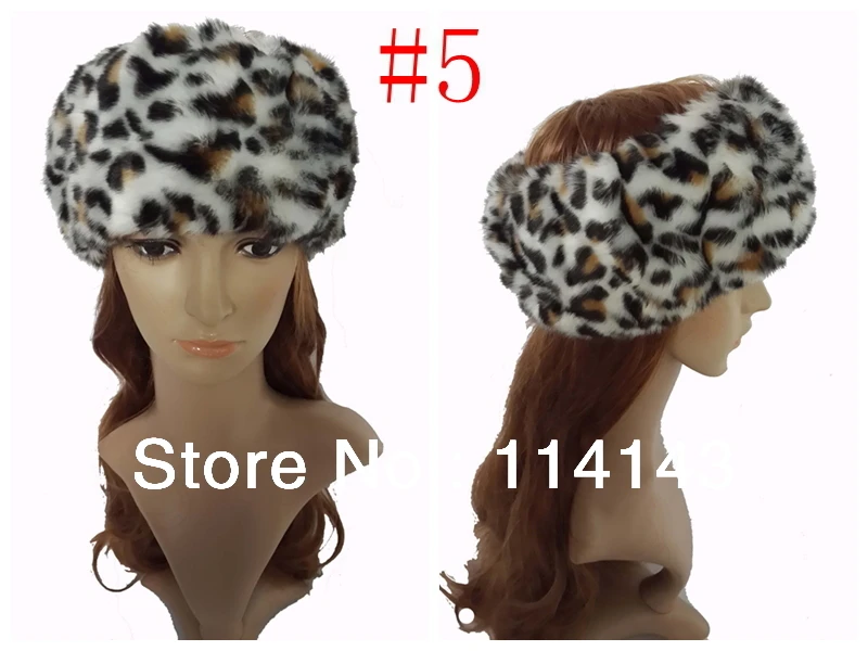 

Faux Fur Fashion Women's Headband Head Wear Band Hair Accessory Plain Color Leopard , Free Shipping