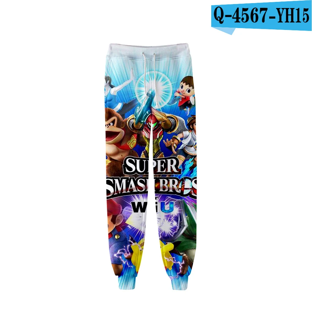 Новые 3D супер Smash Bros Ultimate повседневные штаны для бега мужские/женские модные повседневные хип-хоп брюки - Цвет: Хаки