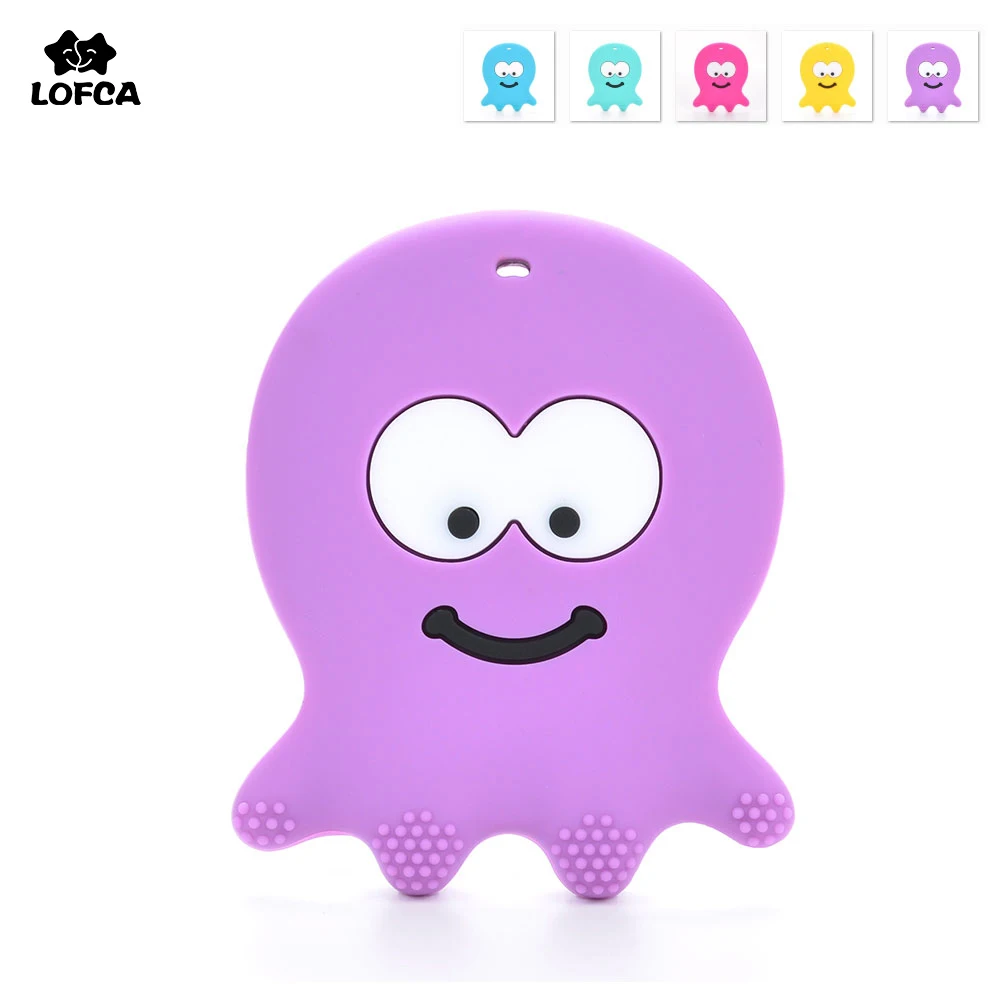 

Silicone Octopus Teether 1pc Baby Teething BPA Free Safe and Natural Silicone Animals Teether Toys Teether Necklace Pendant