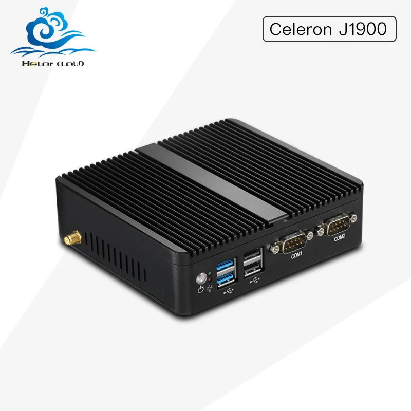  Hly Mini Pc with Windows 10 celeron J1800 Quad core J1900 2.41GHz  Industrail Computer port PC 2*Lan port+2*RS232 