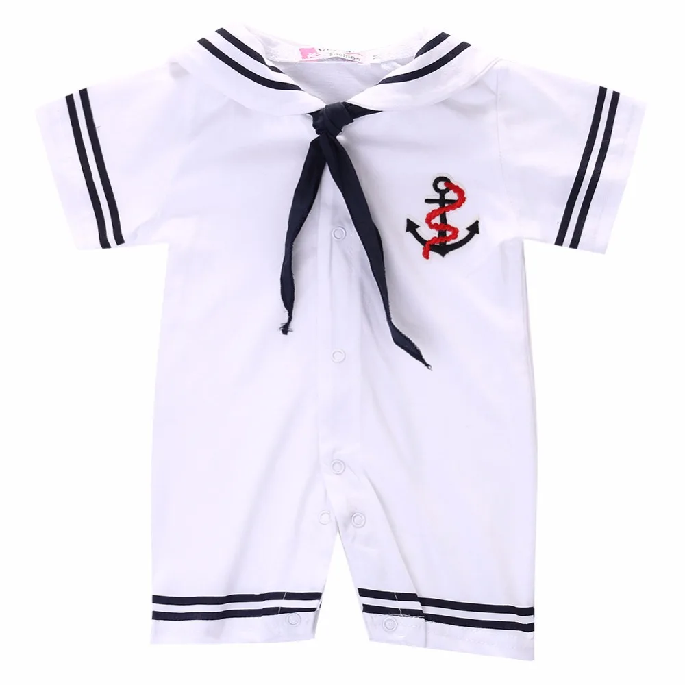Summer Newborn Infant Baby Boys Girls White Sailor uniforms Suit
