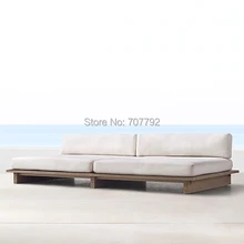 Weathered teak garden outdoor wood double sofa