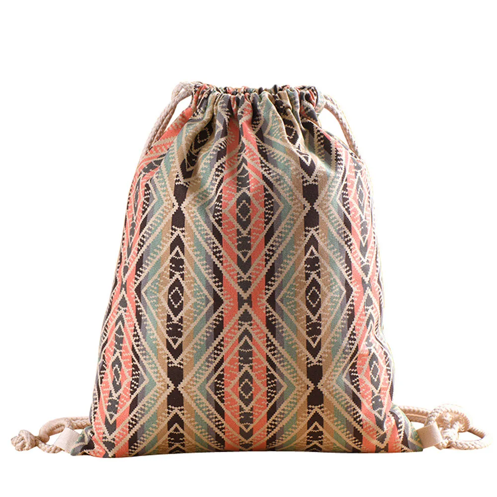 

Fashion Women sac a dos Bohemia Printing High Capacity Bucket Bag travel Backpack Shoulder Bag Square backpack for girls