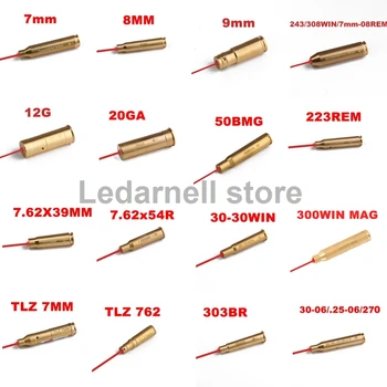 

New Red Dot Laser Brass Boresight CAL Cartridge Bore Sighter For Scope Hunting .223REM .30-30WIN .300WIN 7.62X39 7.62X54R