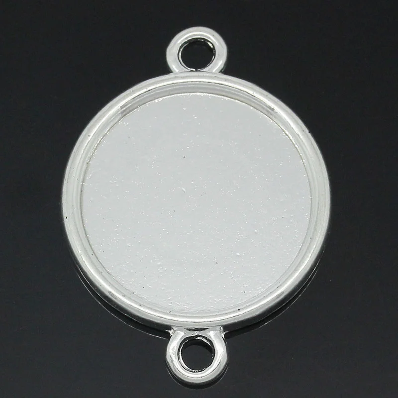 

DoreenBeads Connectors Findings Round silver color Cabochon Setting(Fits 20mm Dia) 3.2x2.4cm,20PCs (B27514)