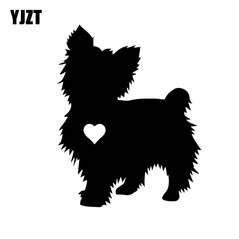 1.06US $ 40% OFF|YJZT 10CM*12.6CM Yorkshire Terrier Heart Silhouette Car De...
