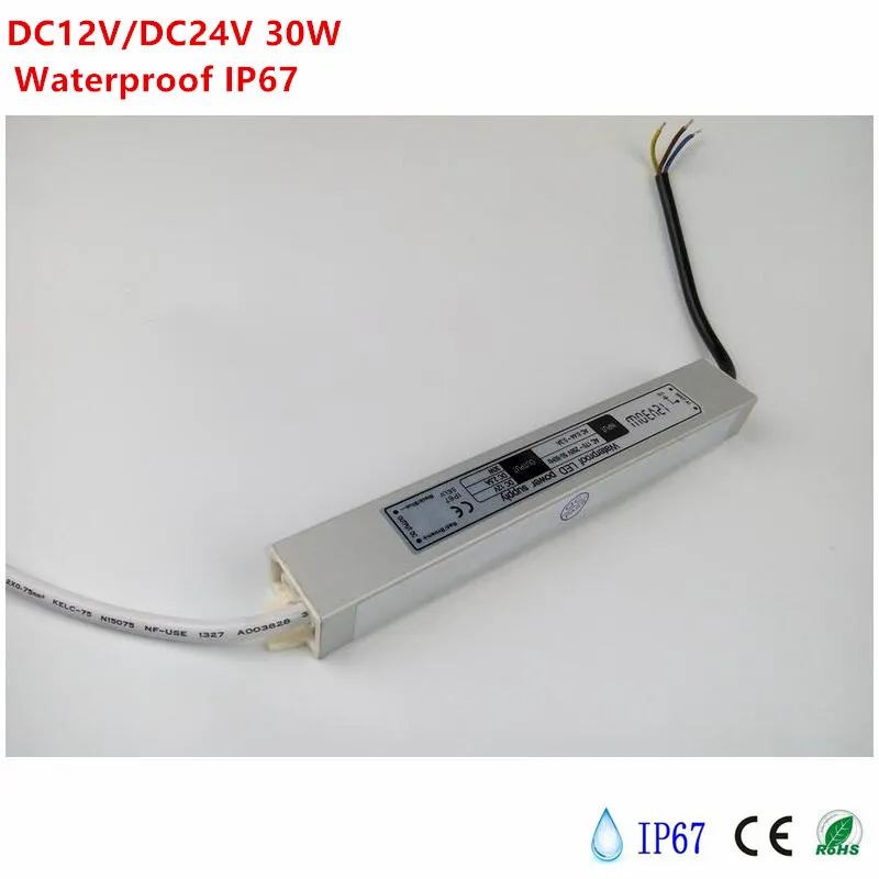 

Free shipping LED Power Supply 12V 2.5A 30W Waterproof IP67 LED Adapter LED Transformer out lighting adapter