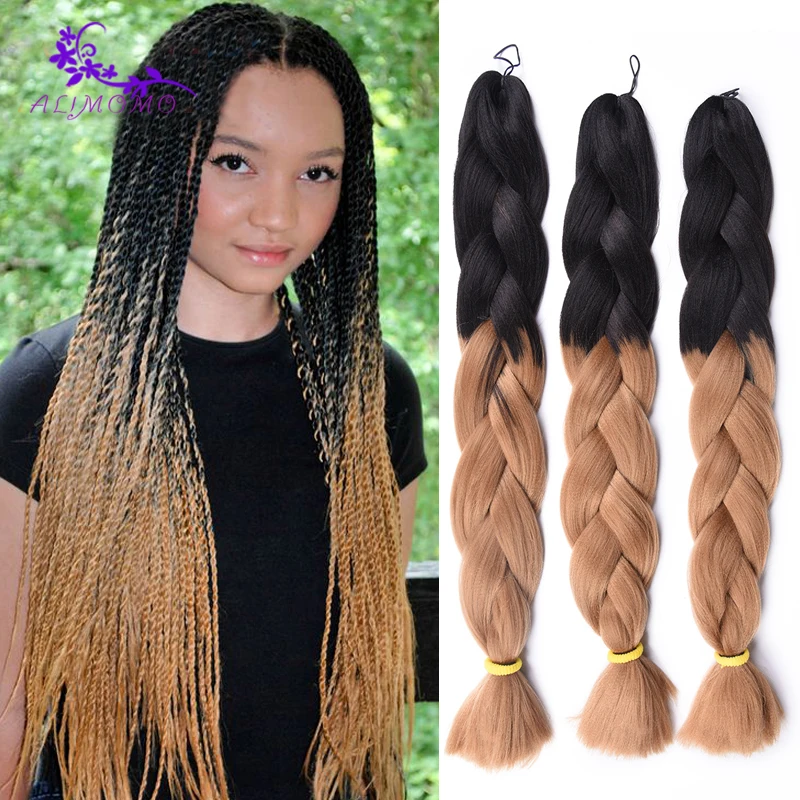 2017 Newest Synthetic Kanekalon Hair 48Inch 100g Two Tone Kanekalon