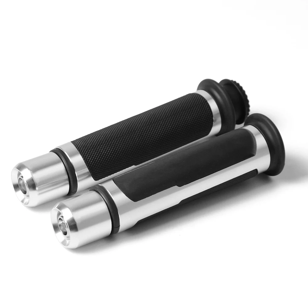 7/8 ''ручка мотоцикла Бар Конец Крышки руль ручки CNC 22 мм Универсальные уличные гонки мото наконечники для ручки управления мотоциклом для husqvarna yamaha KTM - Цвет: Серебристый