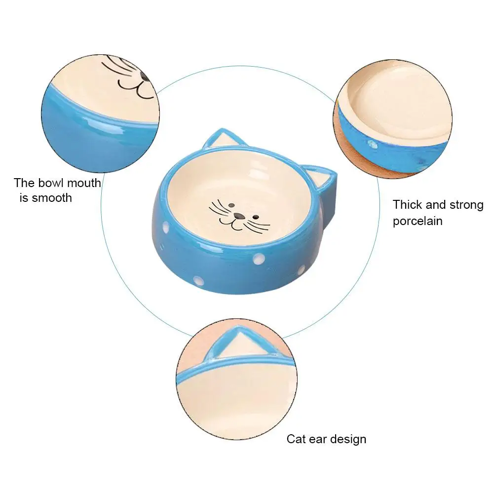 Керамическая миска для домашних животных с рисунком головы кошки, миска для домашних животных, универсальная собачья миска для кошек