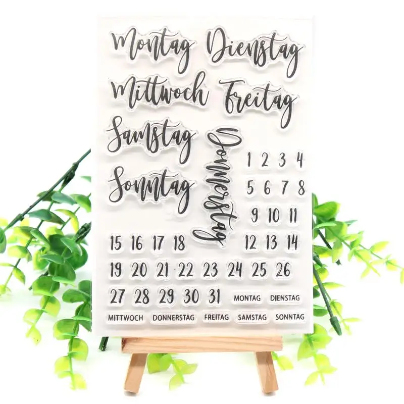 Ksccraft календарь прозрачные силиконовые штампы для DIY скрапбукинга/открыток/Детские ремесла забавные украшения принадлежности