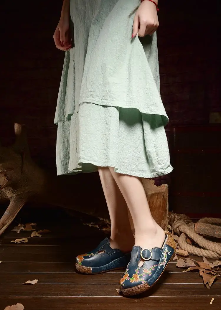 CareaymadeFolk/обувь ручной работы из воловьей кожи с перфорацией; художественная обувь в стиле ретро mori girl; женские повседневные сандалии; 0933-12