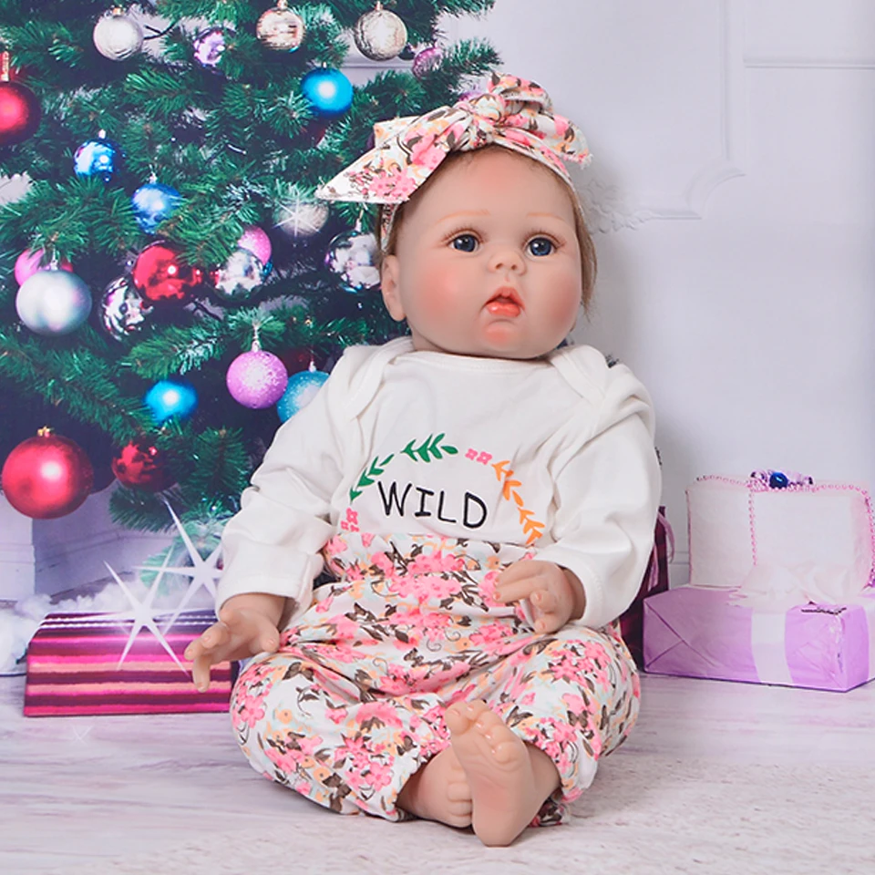 

KEIUMI Lifestyle Reborn Baby Dolls 55 cm For Kids Playmates Looks Real 22'' Silicone Doll Babies PP Cotton Body Reborn Menina