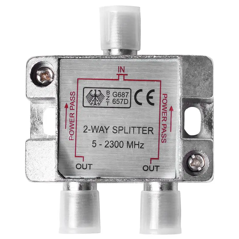 

Connector Splitter 2 way F plug split into 2 satelitte sky signal splitter