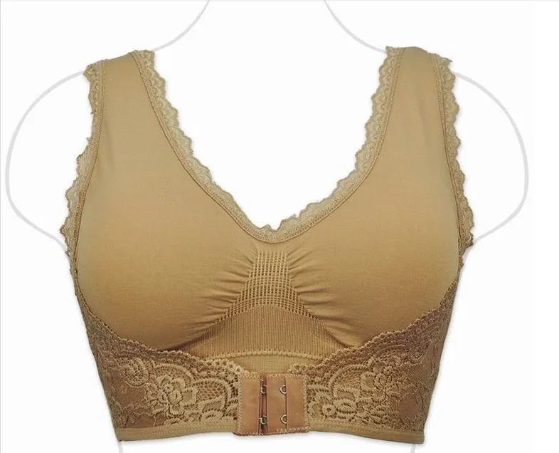 

VEST type plus size large B C D cup Seamless underwear bra front button wireless lingerie cotton push up bra female bralette C4