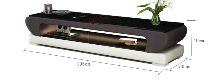  Natural glass top leather TV Stand modern Living Room Home Furniture tv led monitor stand mueble tv