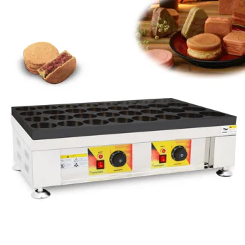 

220V 32pcs Commercial Non-stick Red Bean Cake Machine Egg Hamburger Cake Waffle Machine Wheel Cake Waffle Maker
