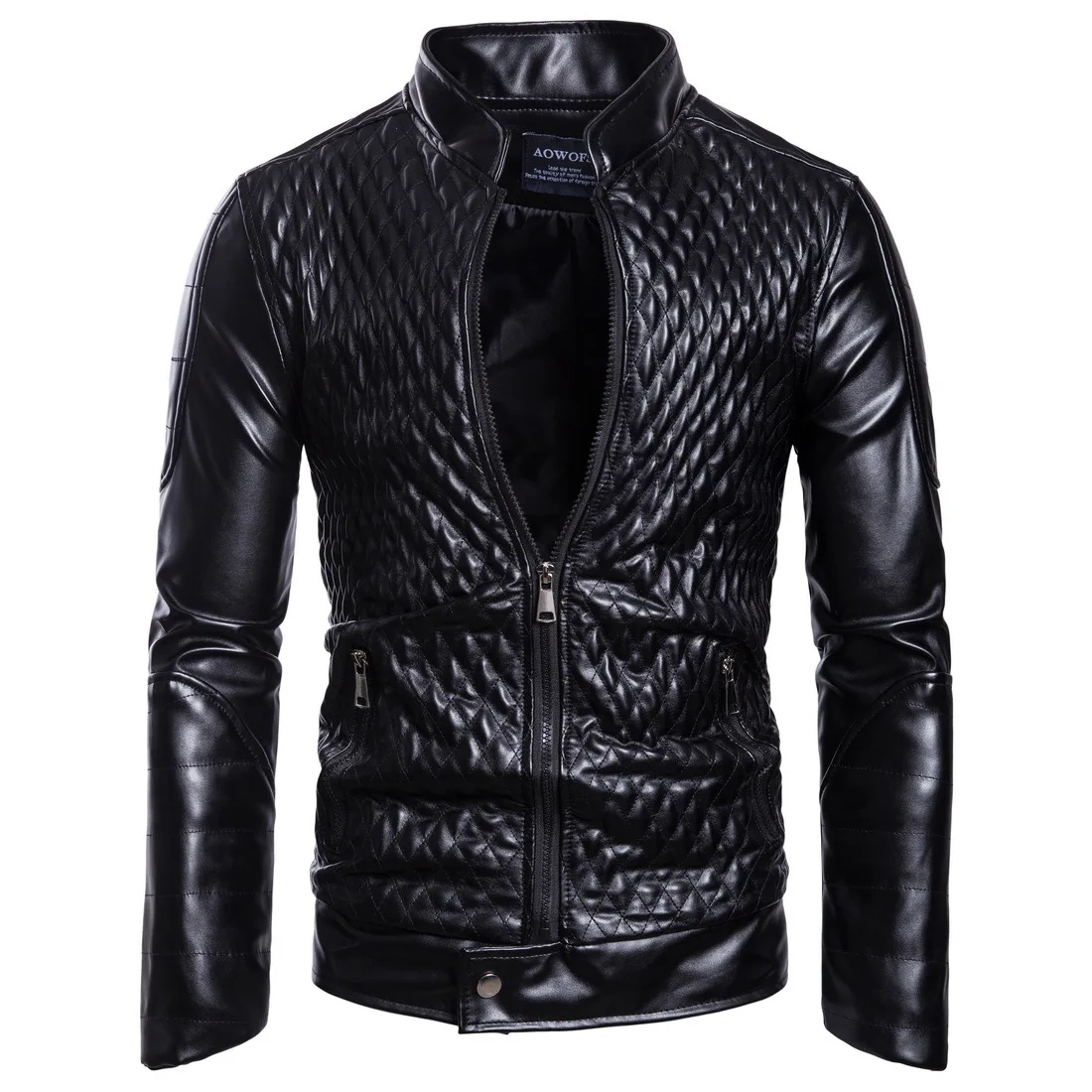 Male Winter Bomber Jackets Outerwear Faux Leather Coat Men Long Sleeve Zipper Slim Casual Warm Outwear Red Black Male Winter Bomber Jackets Outerwear Faux Leather Coat Men Long Sleeve Zipper Slim Casual Warm Outwear Red Black