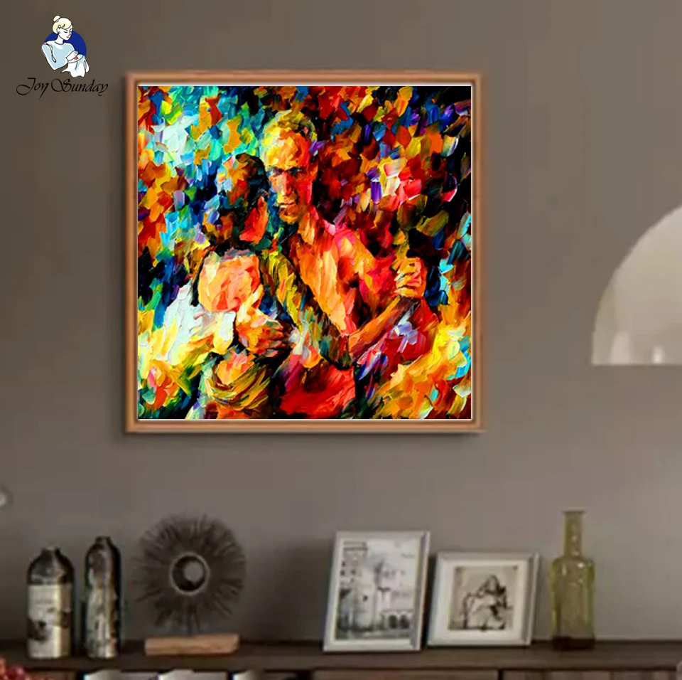 JOY SUNDAY,5D Diy diamond painting full square Diamond embroidery Social dance painting mosaic