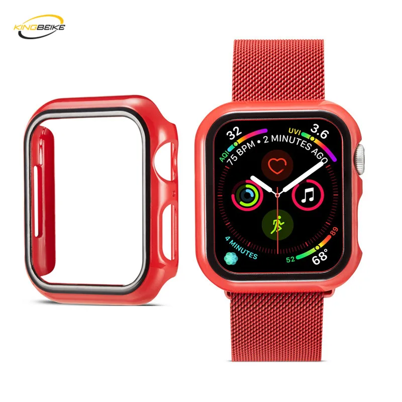 

KINGBEIKE 5 Colors Full Protective TPU Case For Apple Watch Band Series 4 Cases iWatch 40mm 44mm Case Cover Protect Frame.