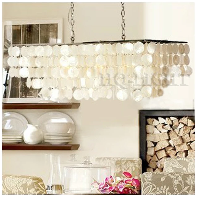 New Length 77cm 30 3 Rectangle Natural Shells Chandelier Suspension New Length 77cm 30 3 Rectangle Natural Shells Chandelier Suspension Lamp Light Free Shipping