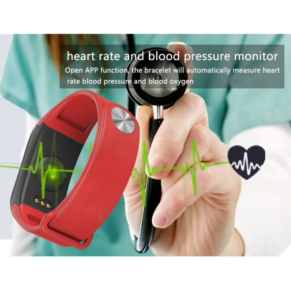 Фитнес трекер F1 модный браслет с пульсометром смарт Шагомером|smartband blood pressure|fitness