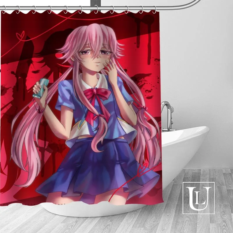 Shower curtain В дневник будущего душевая занавеска кольца разного размера душевая занавеска включает в себя 12 Пластик крючки антибактериальные легко повесить занавеска для душа - Цвет: Shower curtain