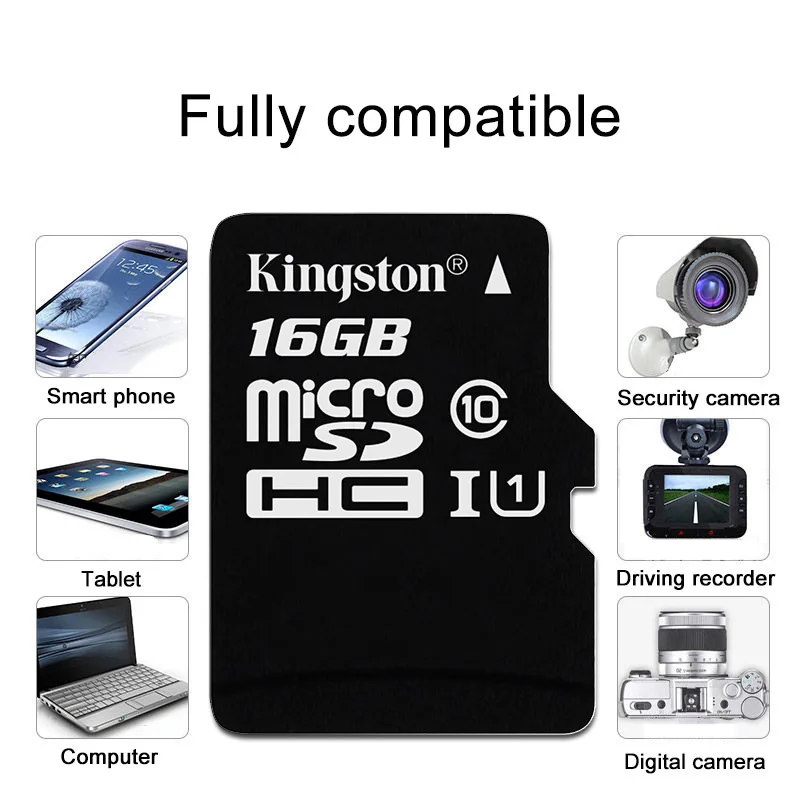 Kingston оригинальная флеш карта памяти Micro SD 16 Гб Microsd SDHC/SDXC класс 10 дропшиппинг TF