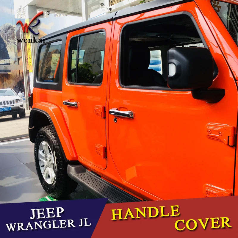 10 шт. хромированные крышки для дверной ручки Jeep Wrangler JL 2018 2019 ABS|Хромирование| |