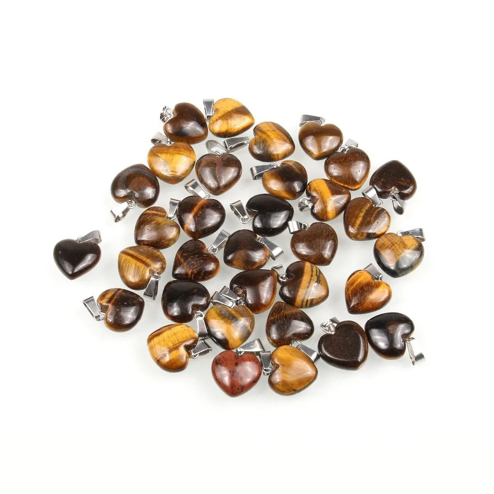 

12 PCS Wholesale Stone Pendant Heart Shape Pendants Opal/Malachite Charms for Necklaces Jewelry Making 25*17 mm